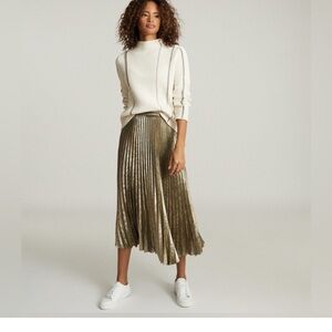 Reiss Gold A-Line Skirt
